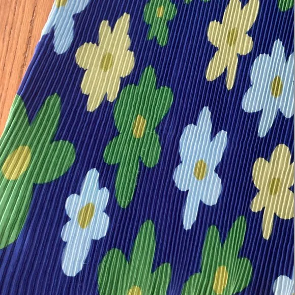 Target x Sammy B Wide Leg Pleated Trousers Pants Blue Flowers Size XL New - Picture 4 of 6